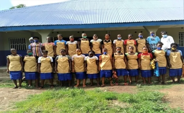Students wearing first uniforms